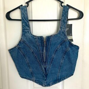 Handkerchief style denim crop top